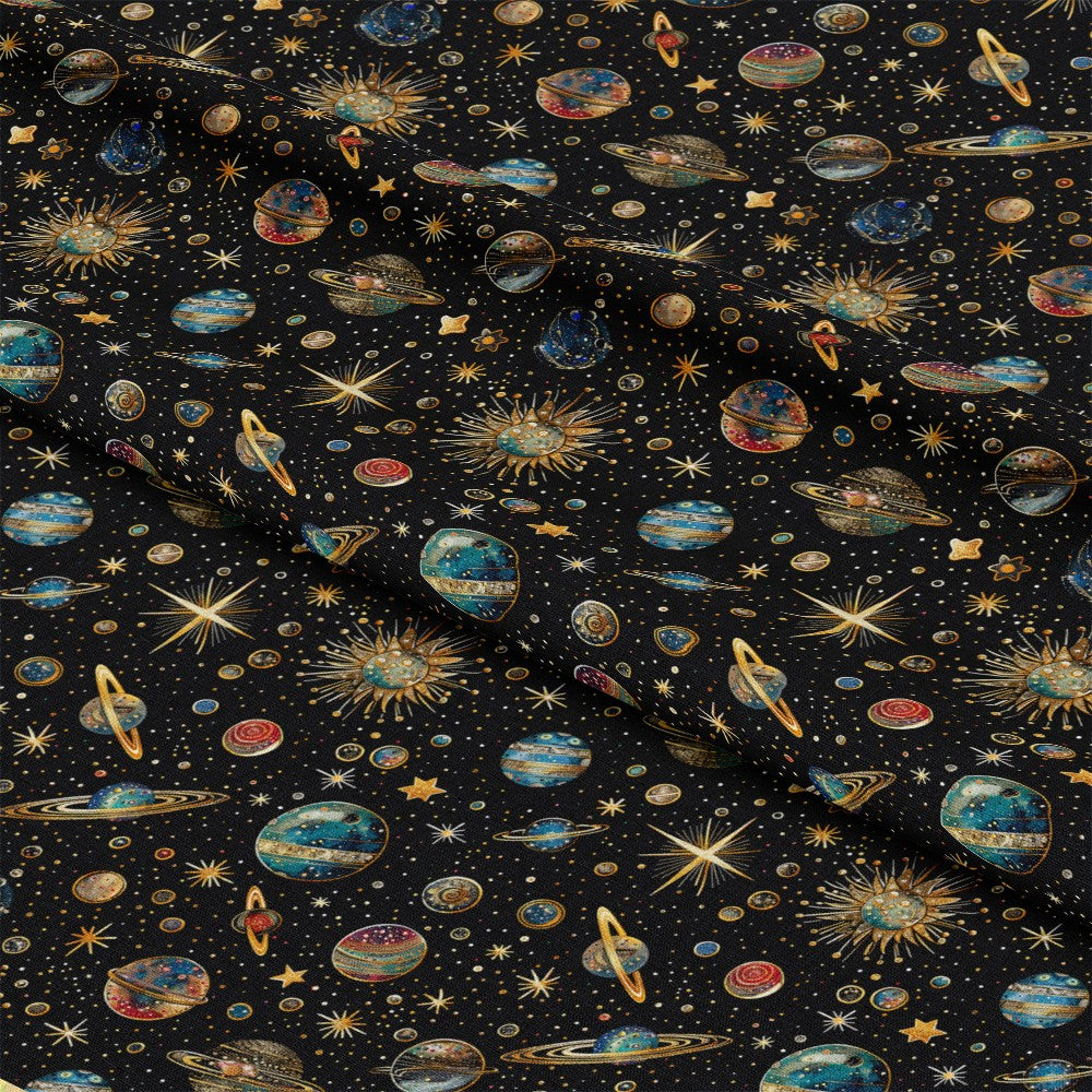 Planets and Stars Pattern 3 Quilting Cotton Fabric