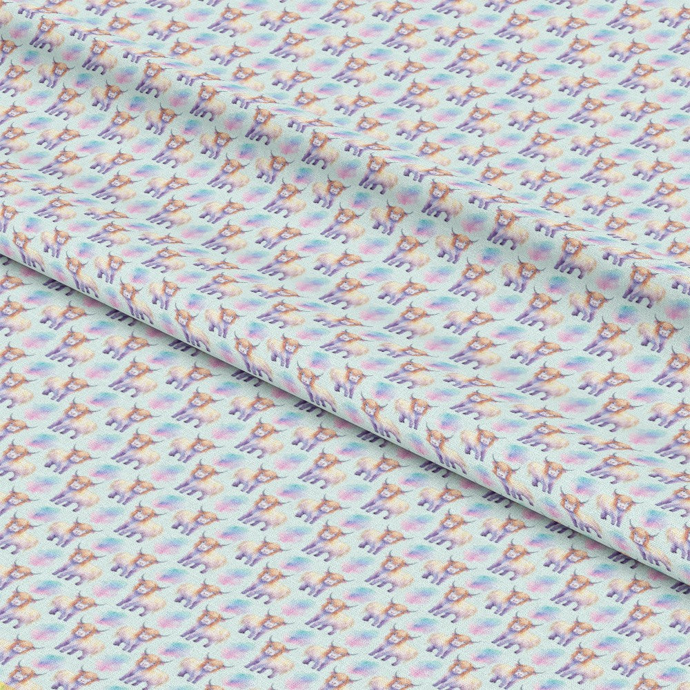 Funky Highland Cows Pattern 6 Quilting Cotton Fabric