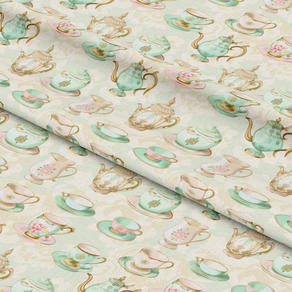 Whimsical Tea Party Pattern 8 Quilting Cotton Fabric