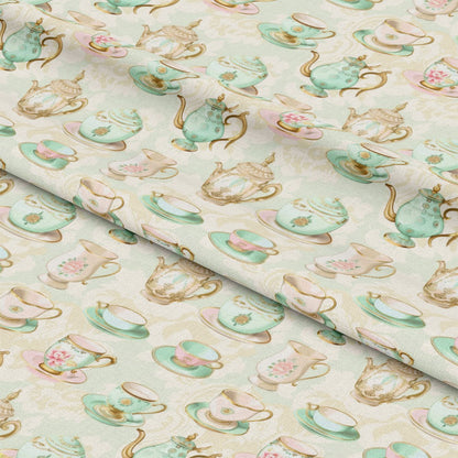 Whimsical Tea Party Pattern 8 Quilting Cotton Fabric