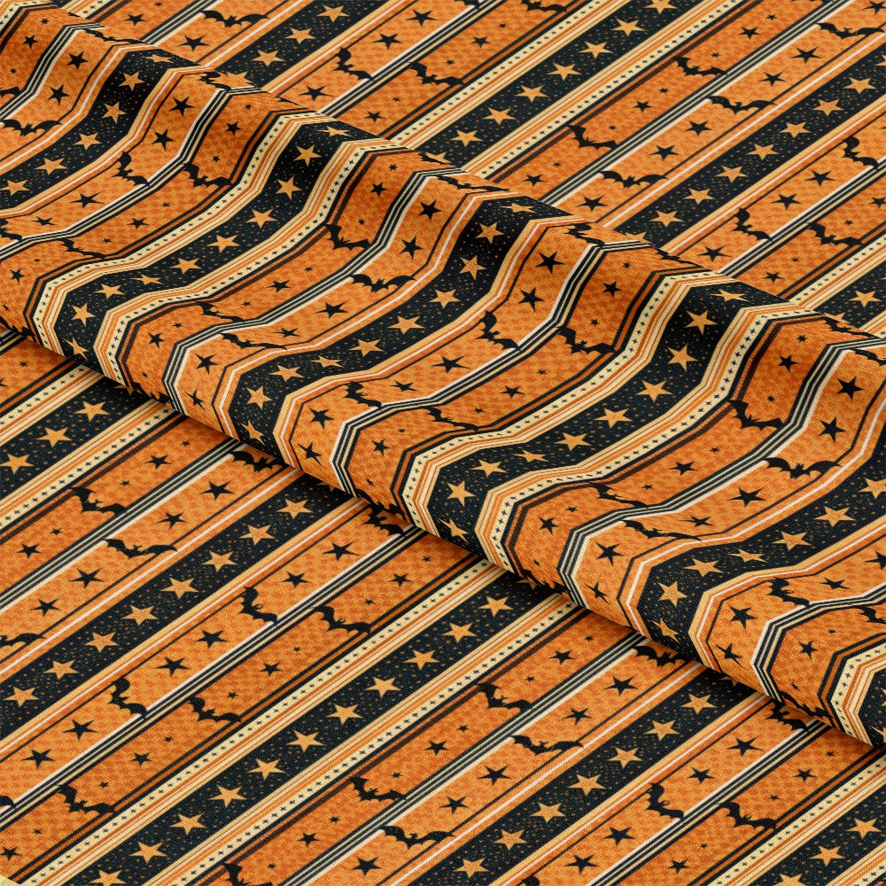 Halloween Gingham and Stripes Pattern 3 Quilting Cotton Fabric