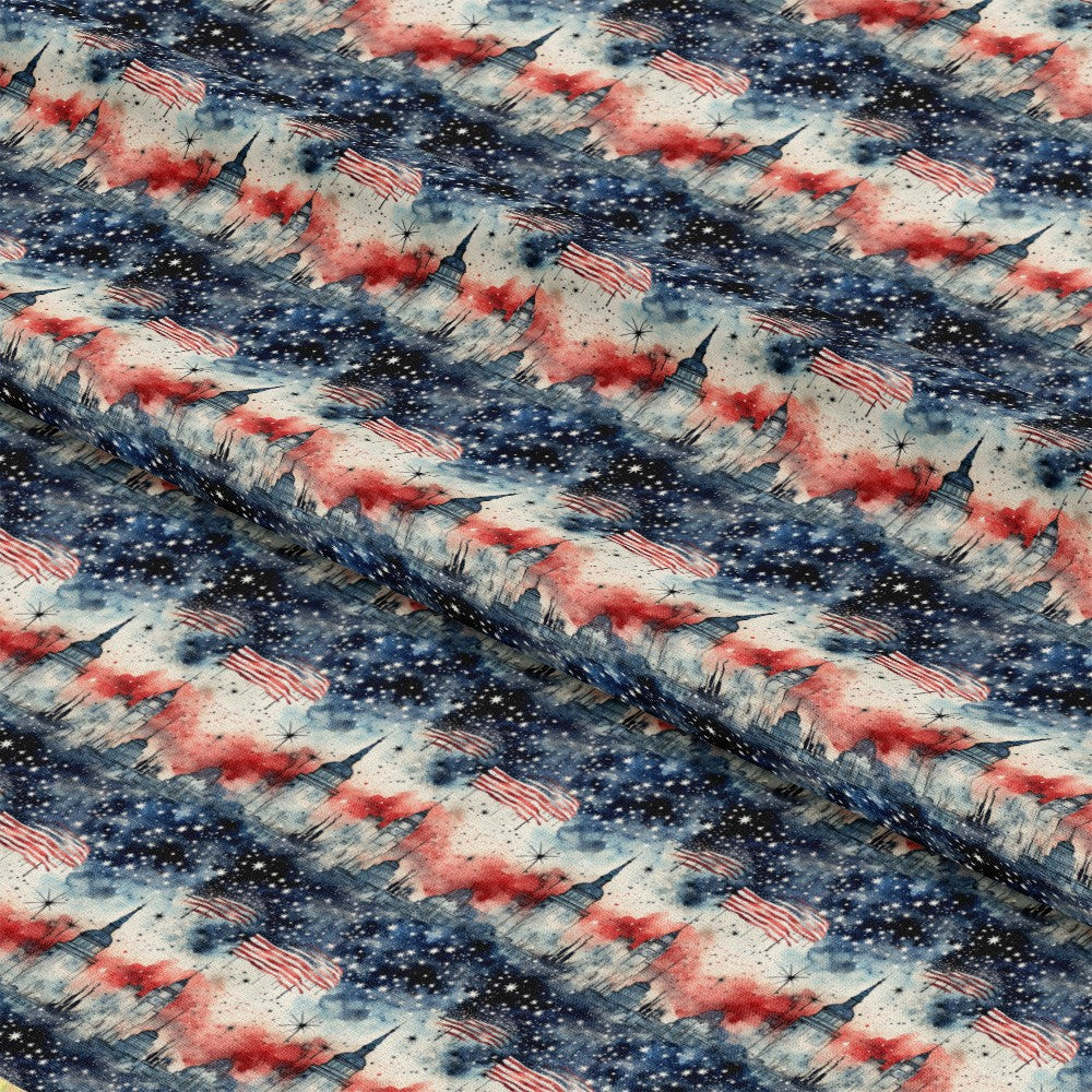 Patriotic Grunge Pattern 10 Quilting Cotton Fabric