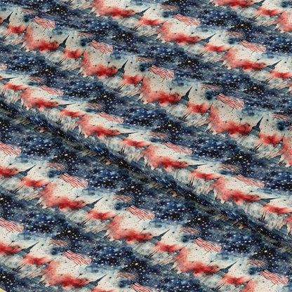 Patriotic Grunge Pattern 10 Quilting Cotton Fabric