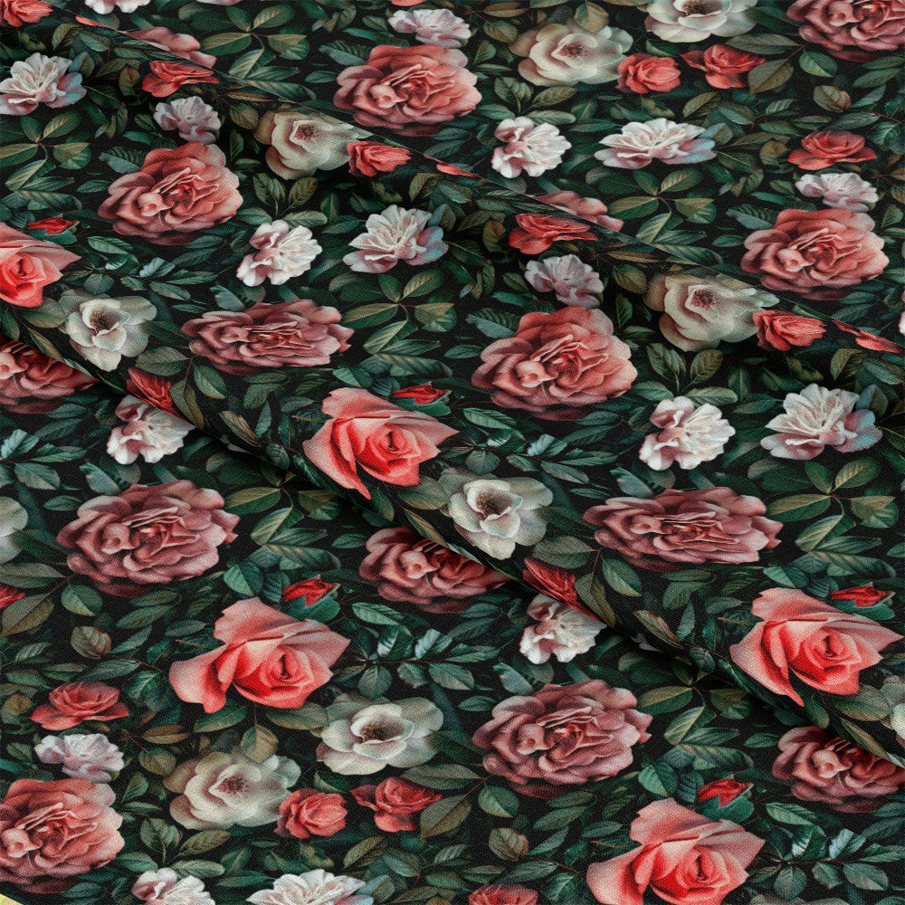 Realistic Flower Patch Pattern 7 Quilting Cotton Fabric