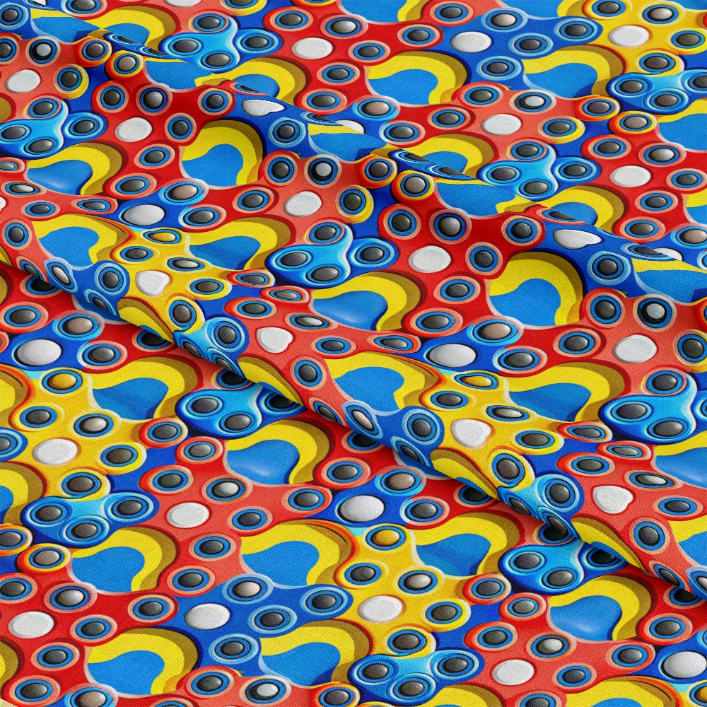 Colorful Fidget Spinner Pattern 5 Quilting Cotton Fabric