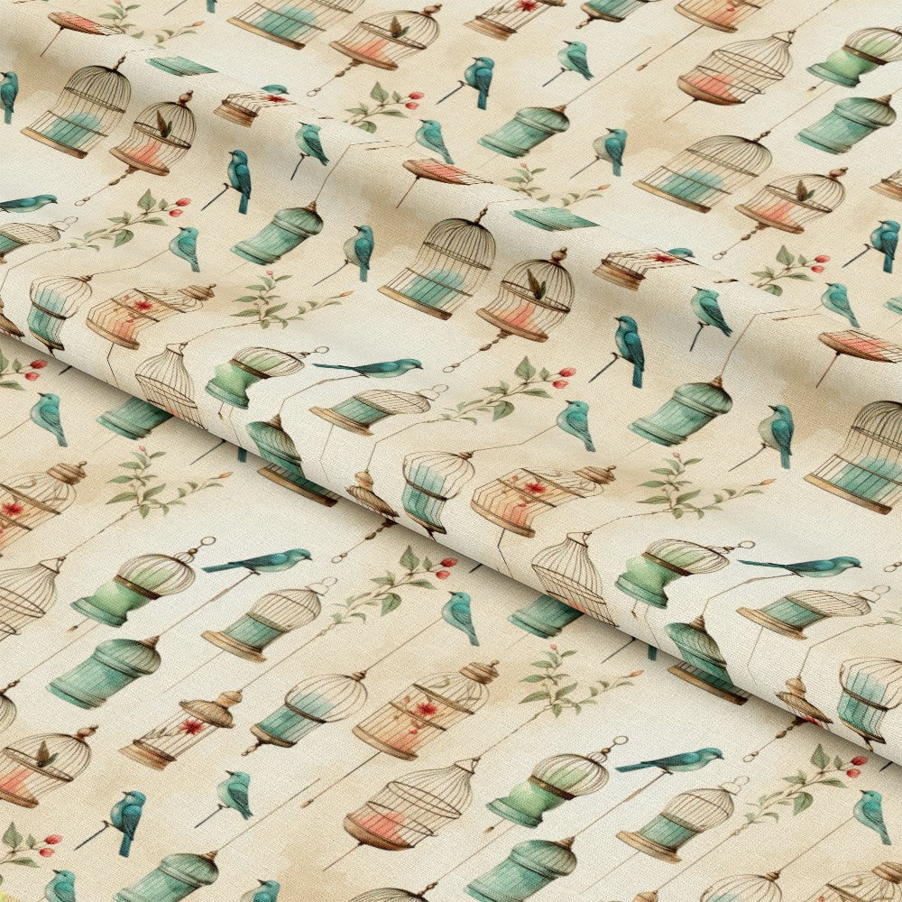 Vintage Birdcages Pattern 6 Quilting Cotton Fabric