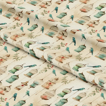 Vintage Birdcages Pattern 6 Quilting Cotton Fabric