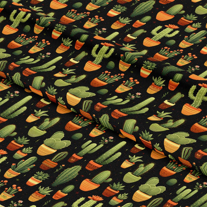 Retro Cactus Pattern 1 Quilting Cotton Fabric