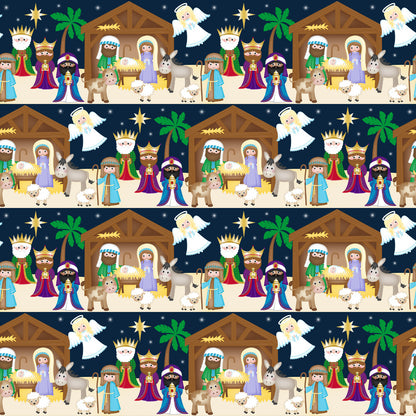 Cartoon Christmas Nativity Fat Quarter Bundle
