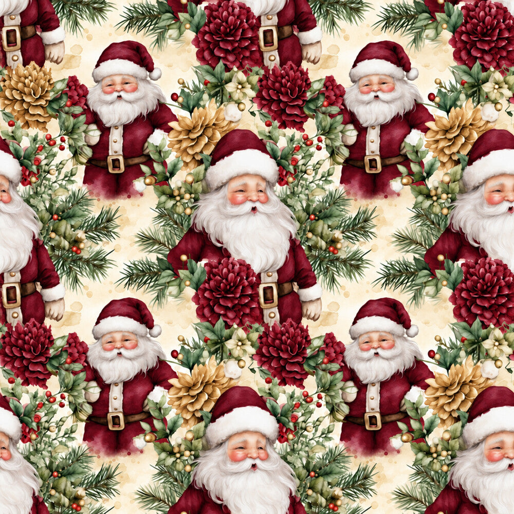 Vintage Burgundy Christmas Fat Quarter Bundle