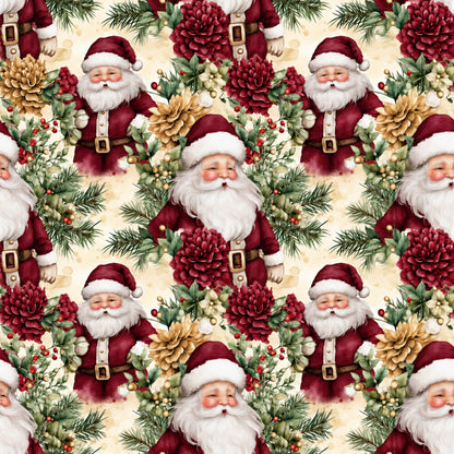 Vintage Burgundy Christmas Fat Quarter Bundle