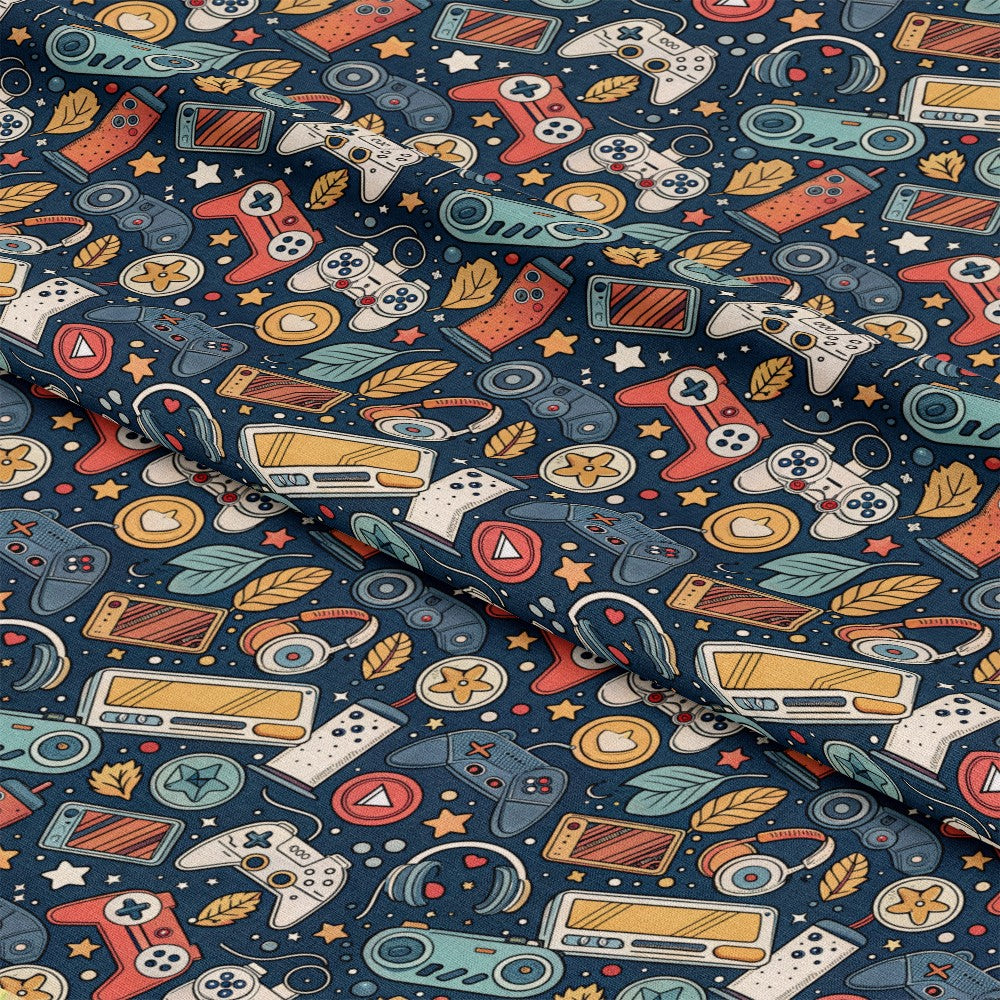Modern Gamer Controllers Pattern 1 Quilting Cotton Fabric