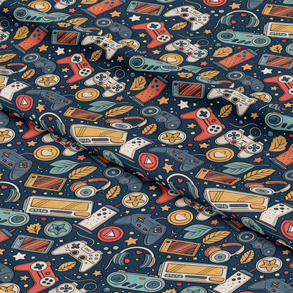 Modern Gamer Controllers Pattern 1 Quilting Cotton Fabric