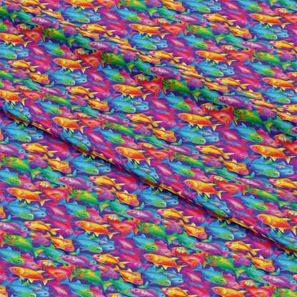 Colorful Animals and Plants Pattern 9 Quilting Cotton Fabric