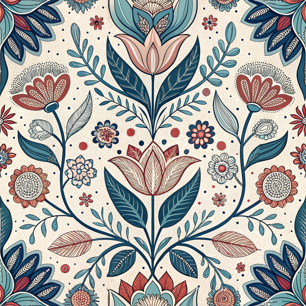 Scandinavian Folk Floral Fat Quarter Bundle