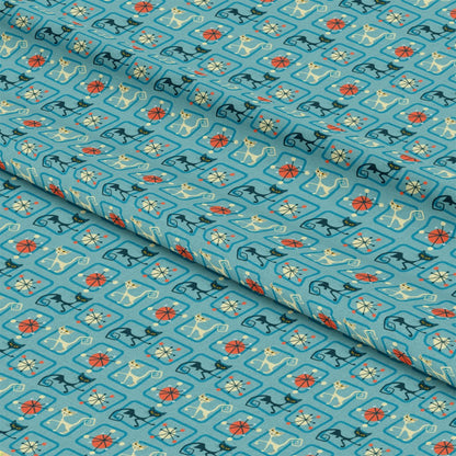 Atomic Kitty Pattern 3 Quilting Cotton Fabric