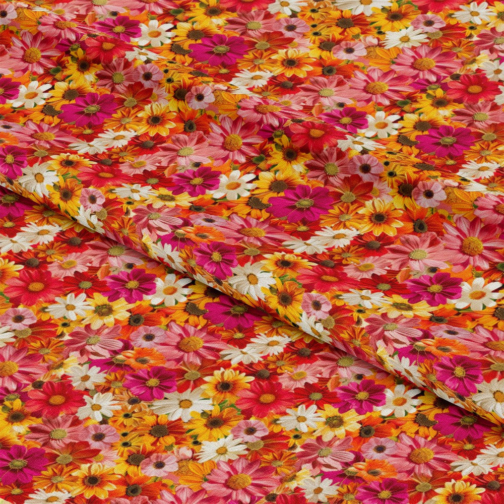 Realistic Flower Patch Pattern 15 Quilting Cotton Fabric