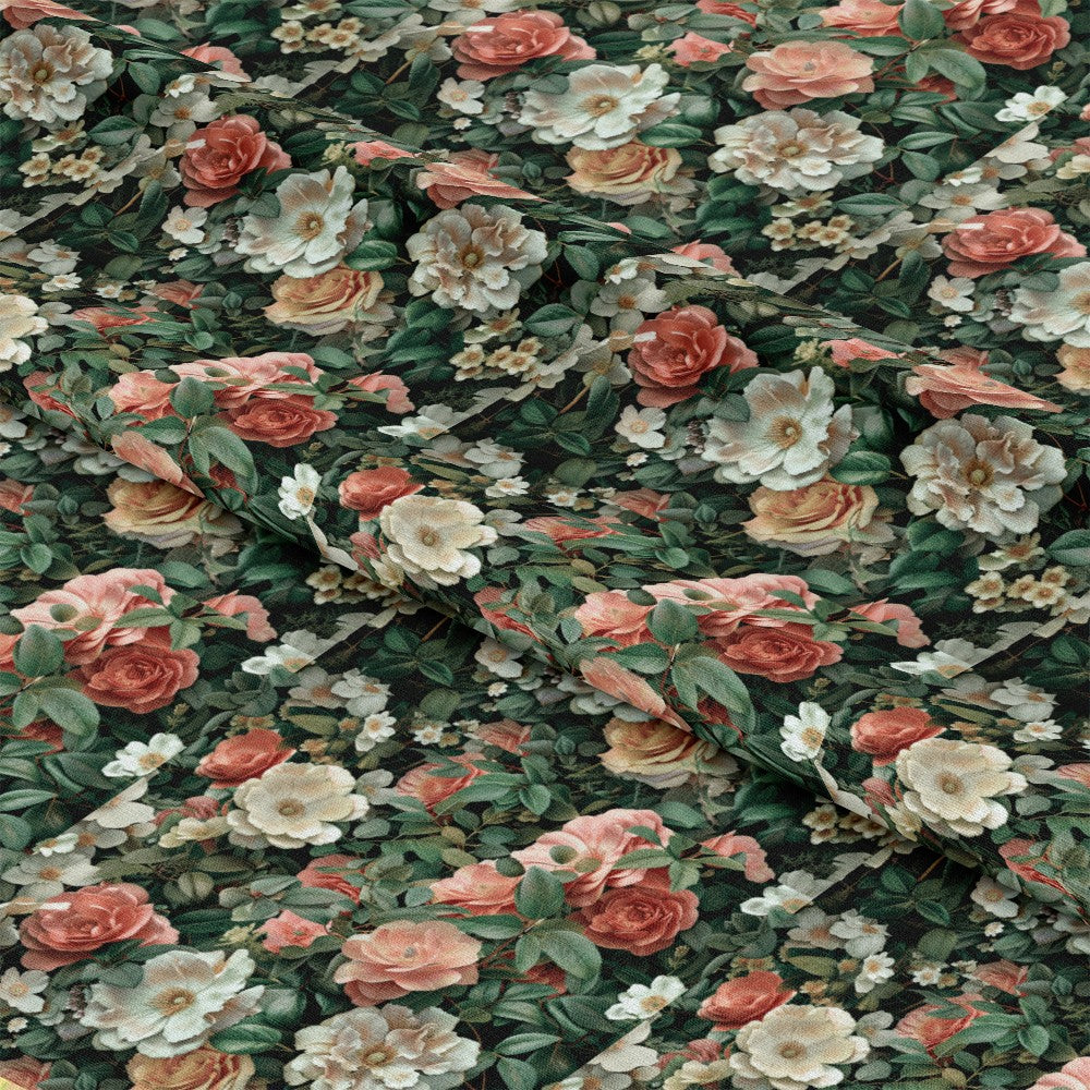 Realistic Flower Patch Pattern 9 Quilting Cotton Fabric