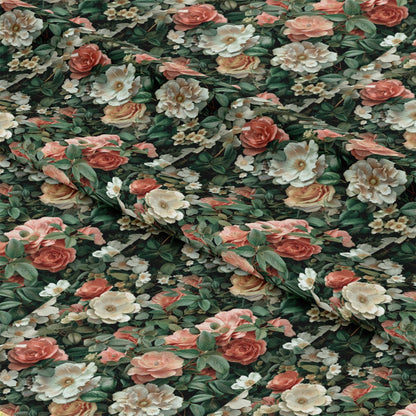 Realistic Flower Patch Pattern 9 Quilting Cotton Fabric