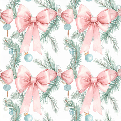 Pink Bows And Evergreen Fat Quarter Bundle