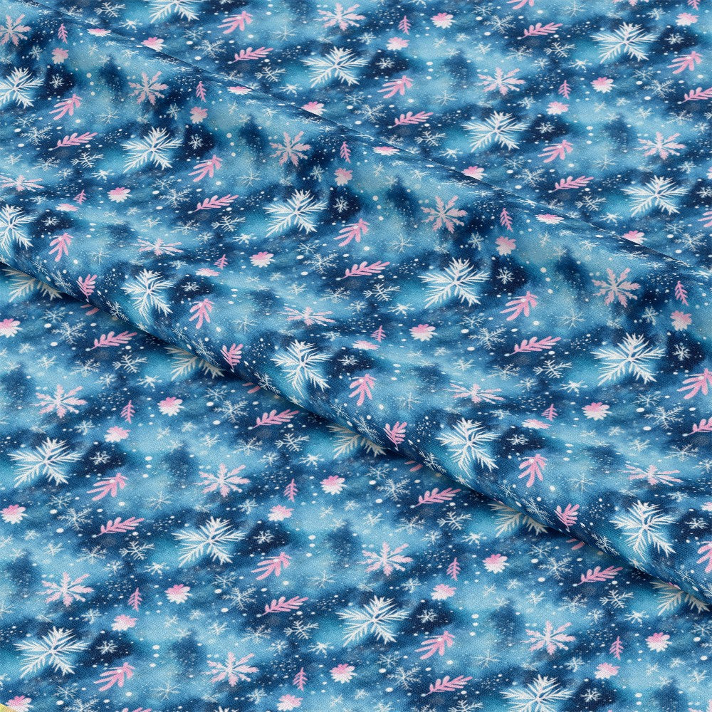Watercolor Blue Christmas Pattern 10 Quilting Cotton Fabric