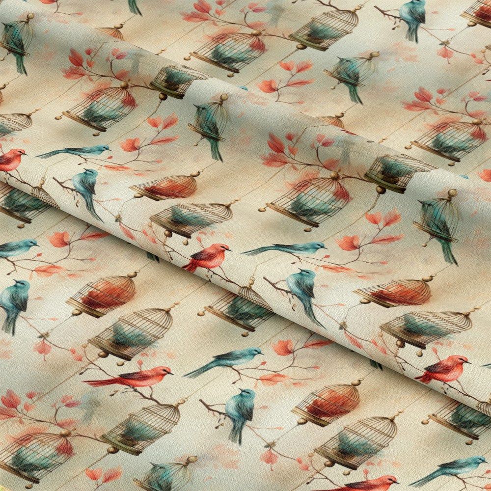 Vintage Birdcages Pattern 11 Quilting Cotton Fabric
