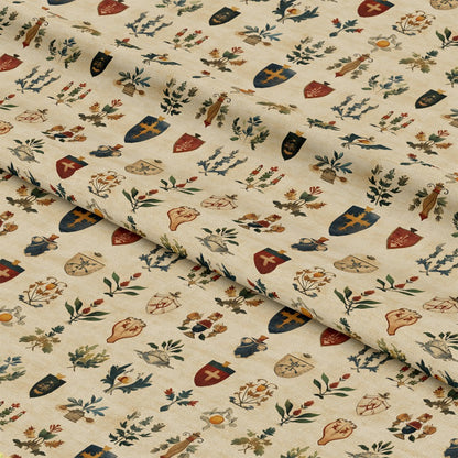 Rustic German Banners and Shields Pattern 4 Quilting Cotton Fabric