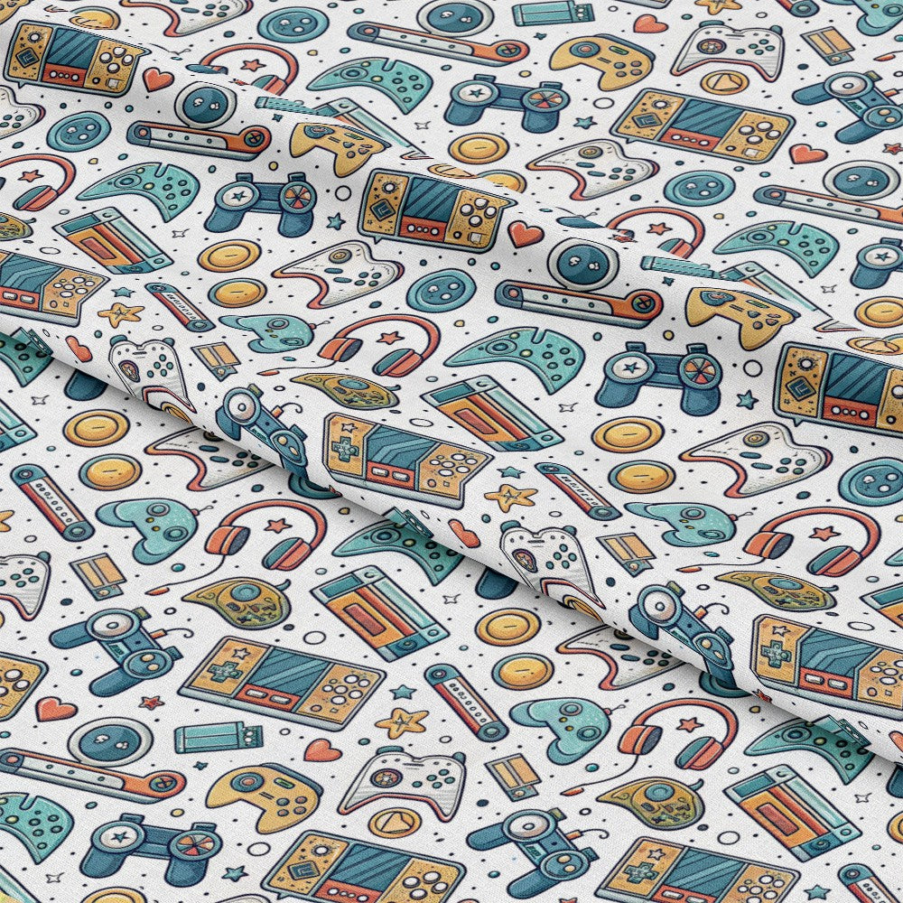 Modern Gamer Controllers Pattern 9 Quilting Cotton Fabric
