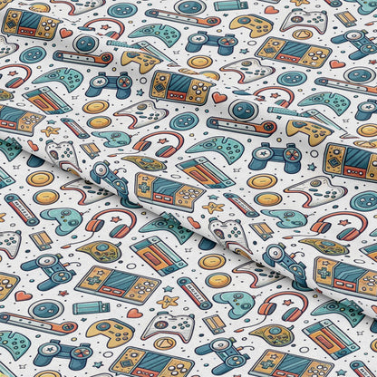 Modern Gamer Controllers Pattern 9 Quilting Cotton Fabric