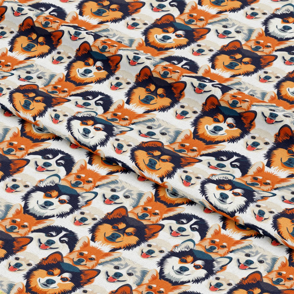 Dog Heads Pattern 5 Quilting Cotton Fabric