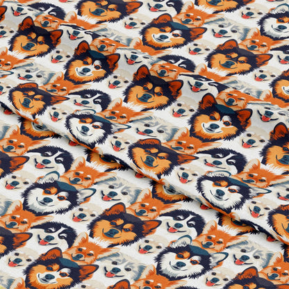 Dog Heads Pattern 5 Quilting Cotton Fabric
