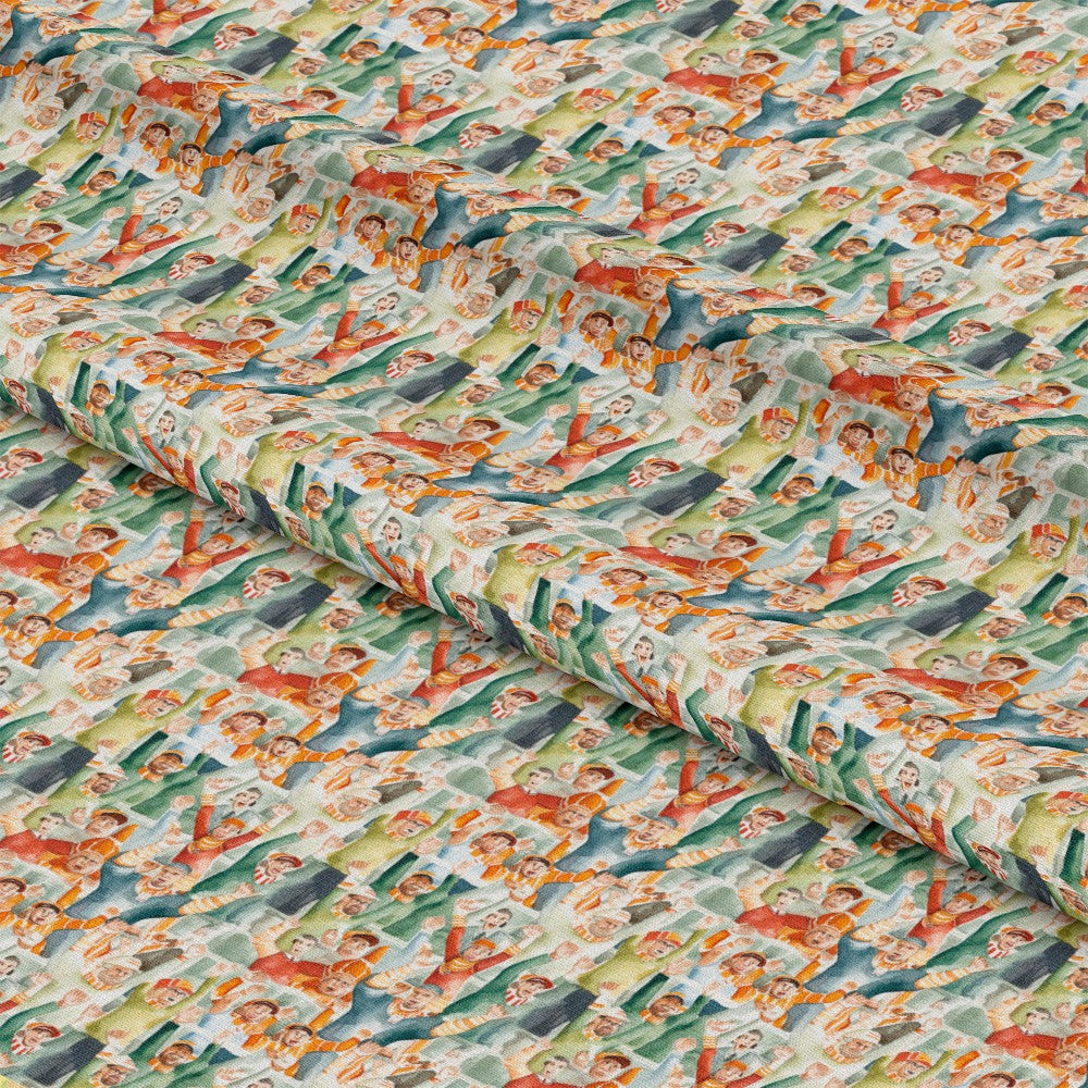 Watercolor Football Pattern 9 Quilting Cotton Fabric