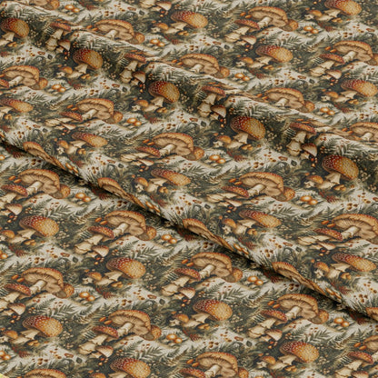 Retro Mushroom Botanical Pattern 7 Quilting Cotton Fabric