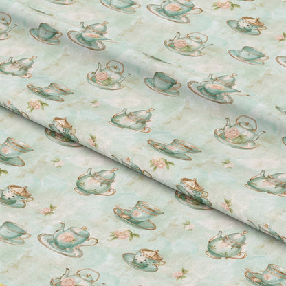 Whimsical Tea Party Pattern 12 Quilting Cotton Fabric