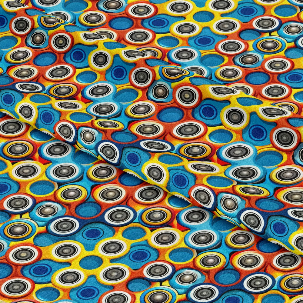 Colorful Fidget Spinner Pattern 4 Quilting Cotton Fabric