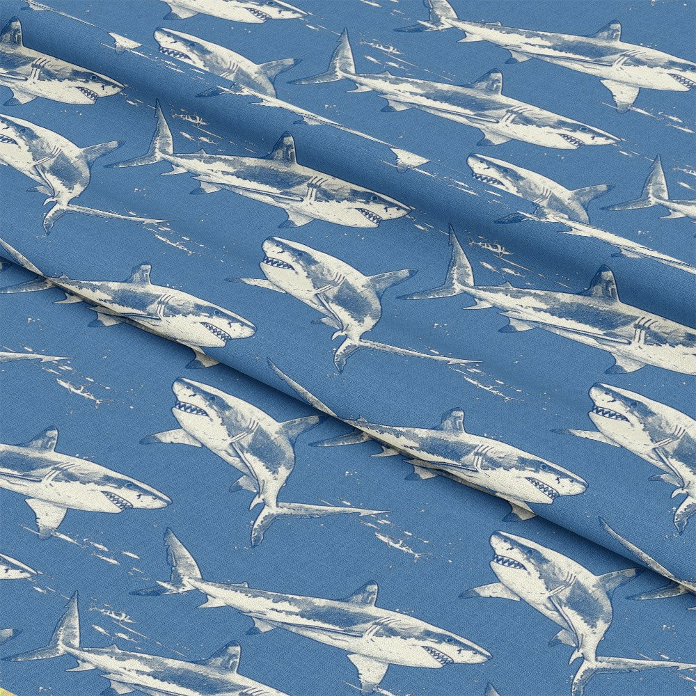 Sharks Circling Pattern 5 Quilting Cotton Fabric