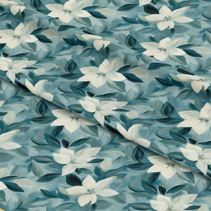 Cornflower Blue Floral Pattern 6 Quilting Cotton Fabric