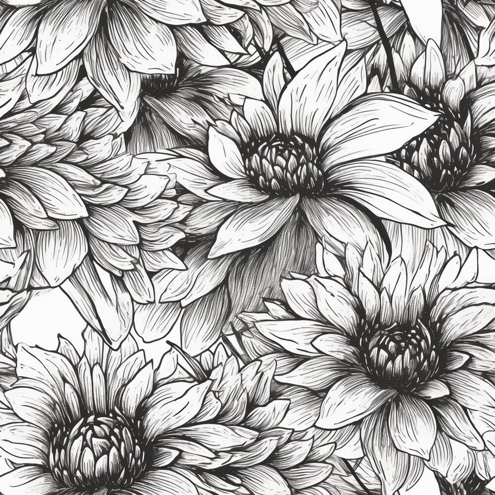Peonies Pencil Sketched Fat Quarter Bundle