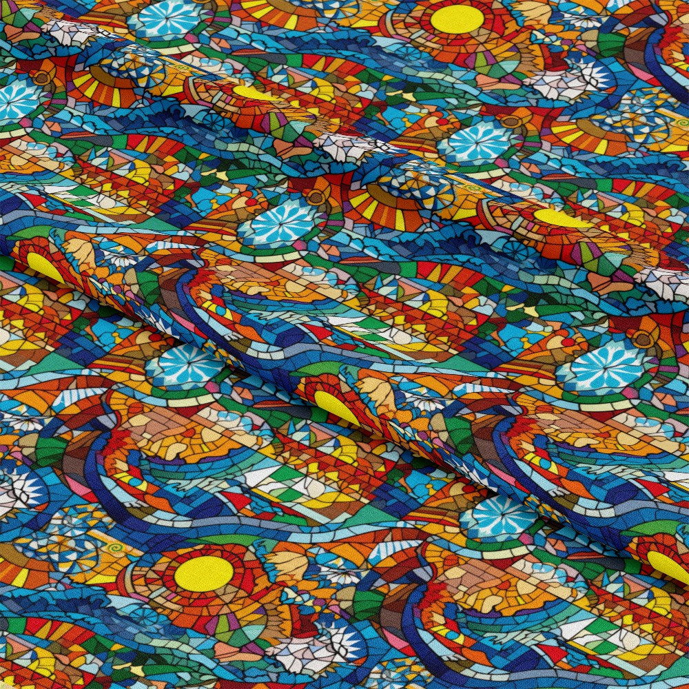 Mosaic Art Pattern 7 Quilting Cotton Fabric