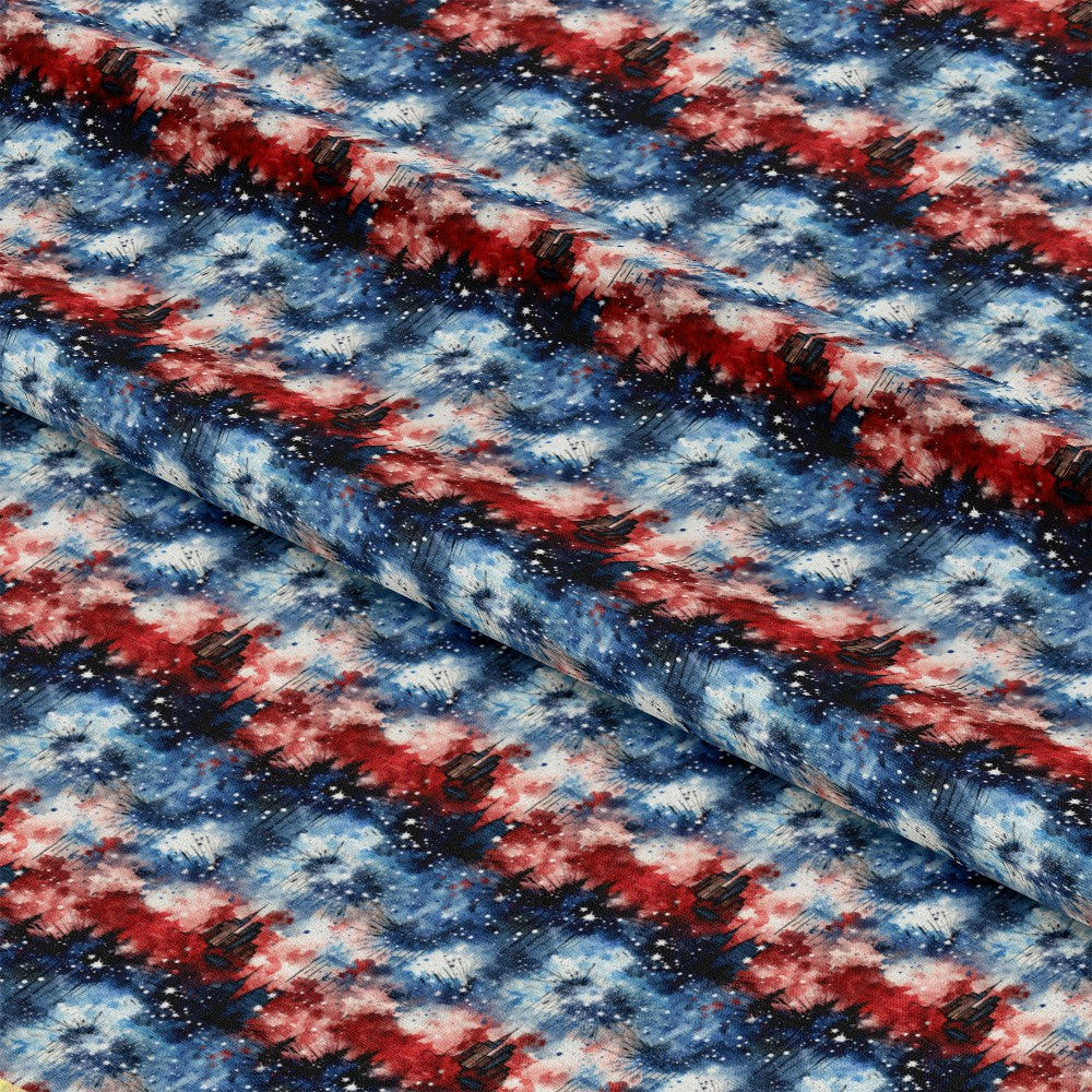Patriotic Grunge Pattern 5 Quilting Cotton Fabric
