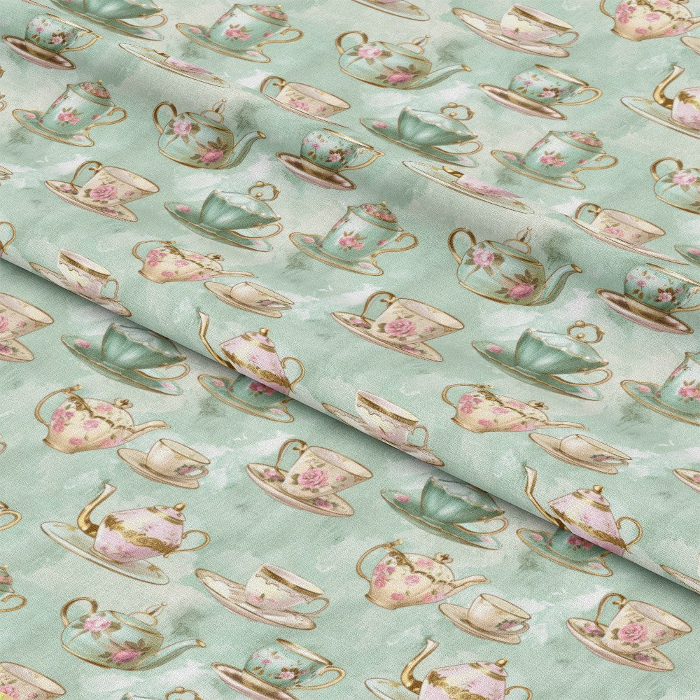 Whimsical Tea Party Pattern 5 Quilting Cotton Fabric