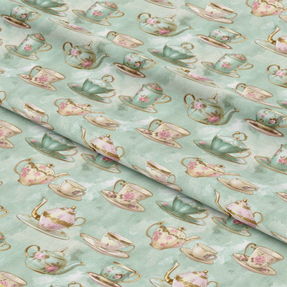 Whimsical Tea Party Pattern 5 Quilting Cotton Fabric