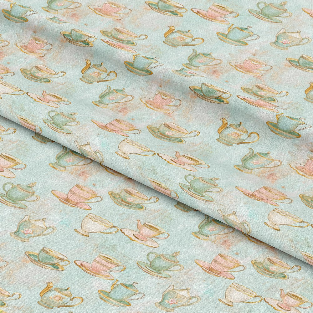 Whimsical Tea Party Pattern 6 Quilting Cotton Fabric