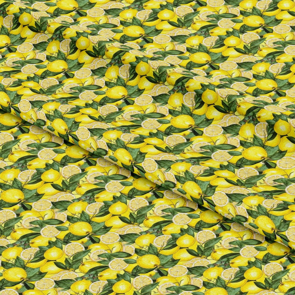 Lemons and Citrus Sour Splash Pattern 3 Quilting Cotton Fabric