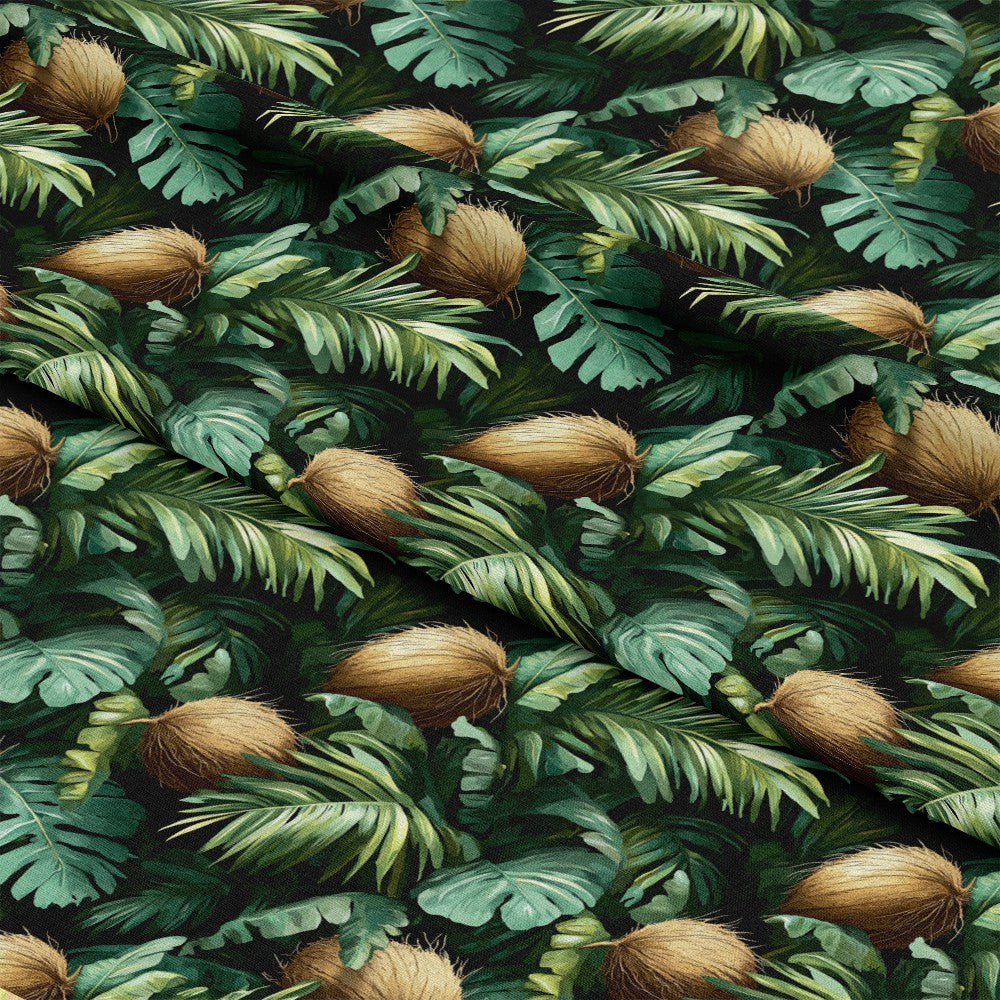 Coconut Jungle Leaves Pattern 15 Quilting Cotton Fabric