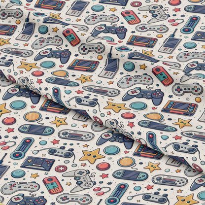 Modern Gamer Controllers Pattern 5 Quilting Cotton Fabric