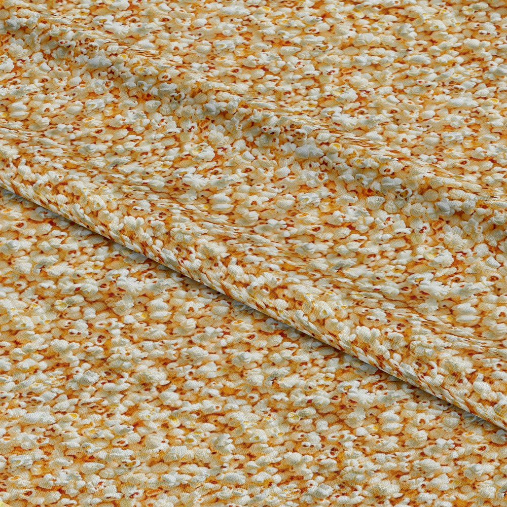 - Junk Food Pattern 11 Quilting Cotton Fabric - popcorn design - yellow, white, beige tones - snack motif - food print - cotton textile - quilting material - casual, fun pattern - creative sewing fabric - colorful food-inspired fabric