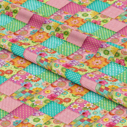 Spring Patchwork Pattern 26 Quilting Cotton Fabric