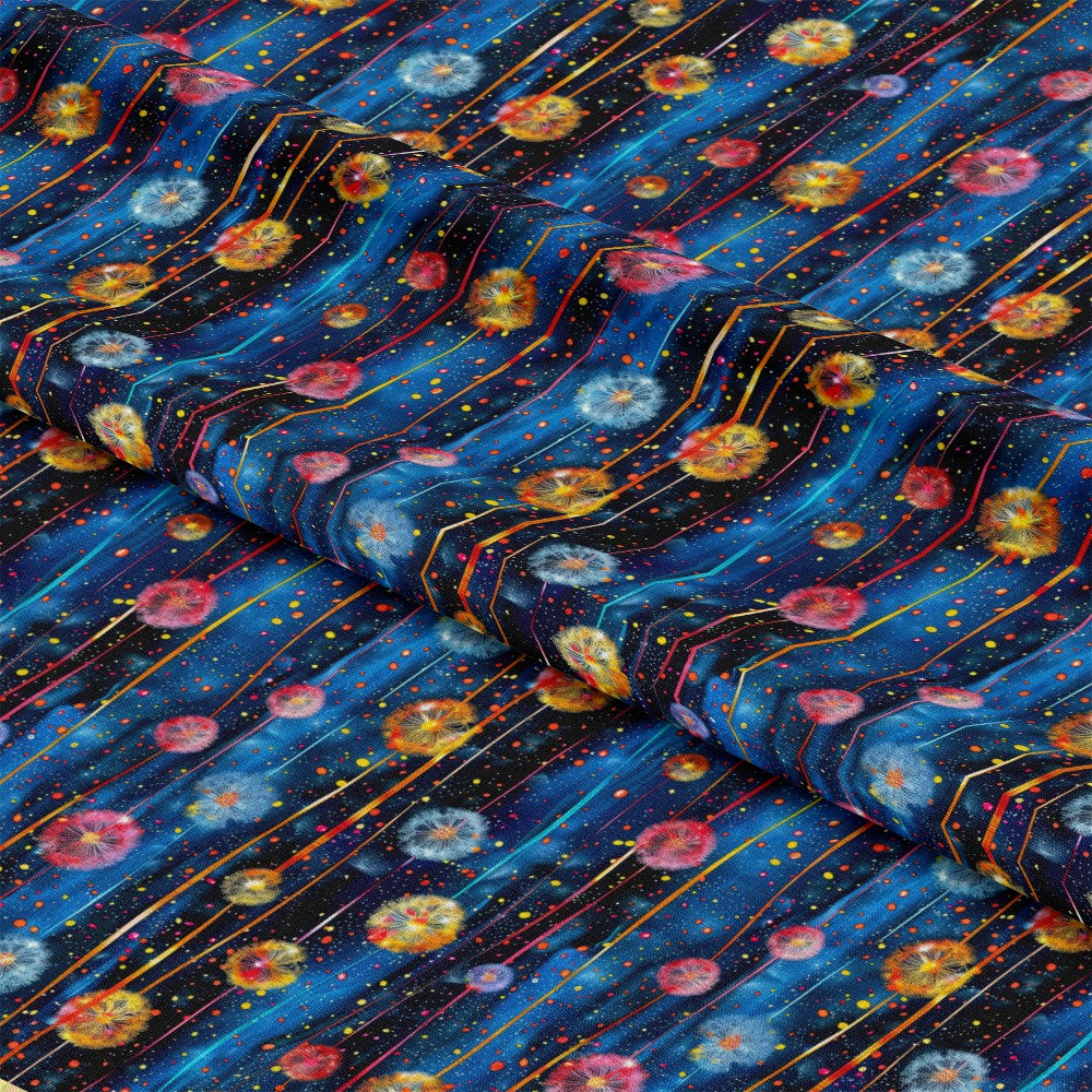 Midnight Dandelions Pattern 9 Quilting Cotton Fabric