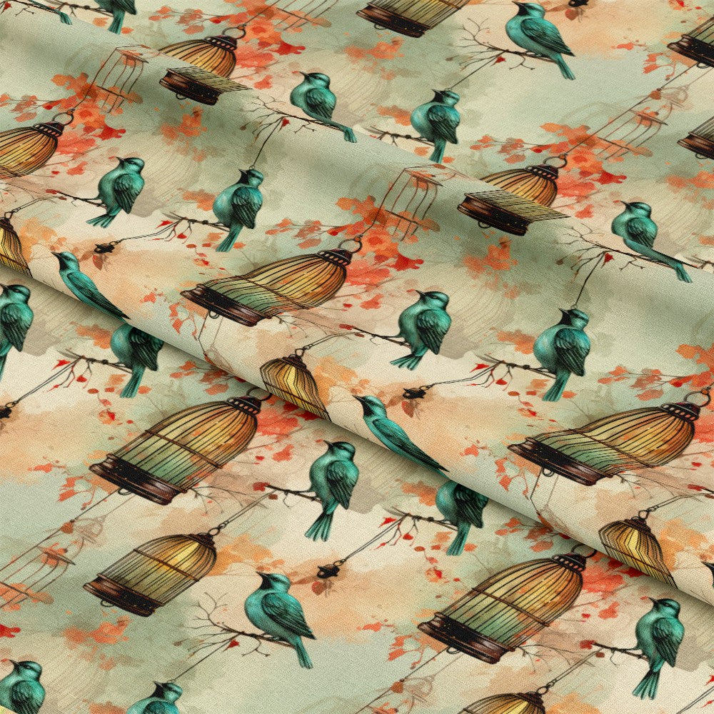 Vintage Birdcages Pattern 7 Quilting Cotton Fabric